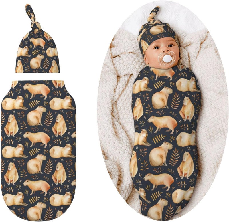 Figtihw Capybaras Swaddle Blankets Newborn Receiving Blanket Baby Swaddle Wrap Soft Sleeping Sack for Baby Girls Boys - Image 1